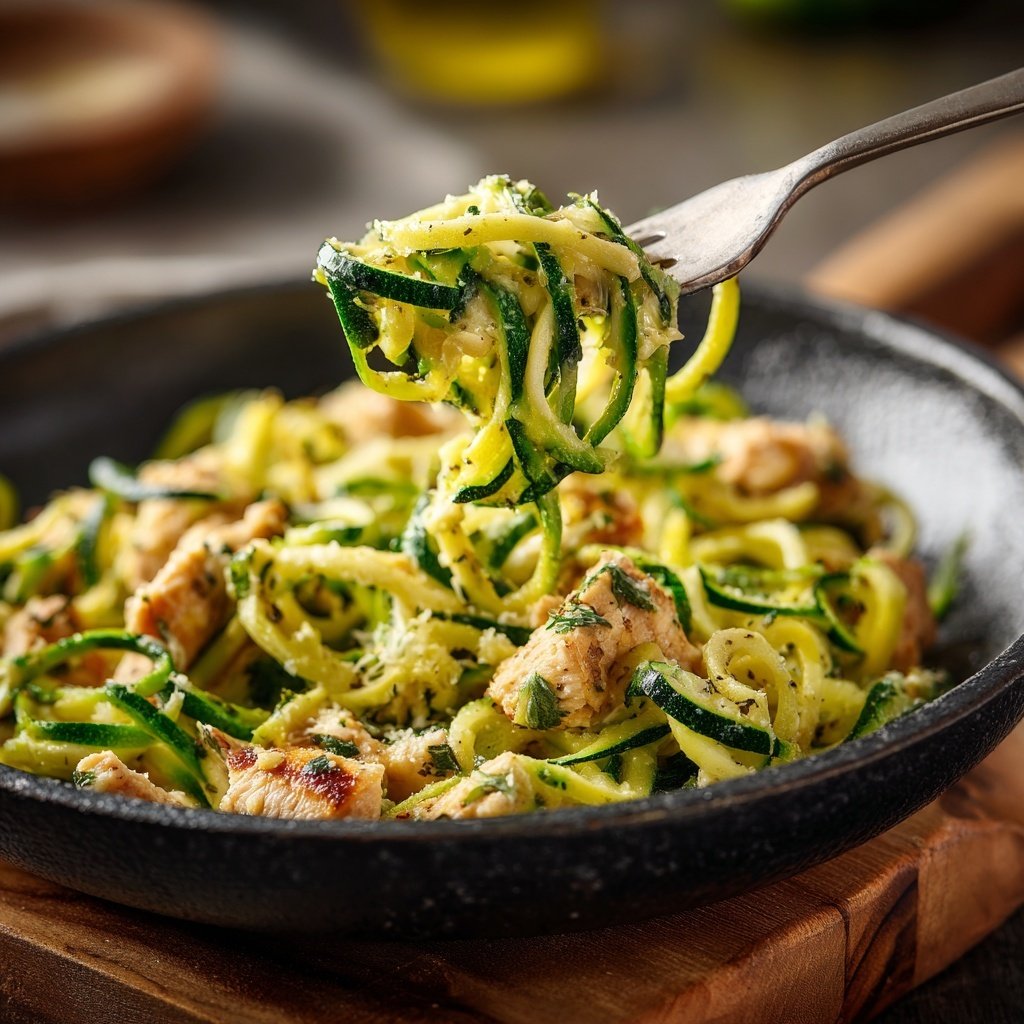 Creamy Chicken and Zucchini Zoodles