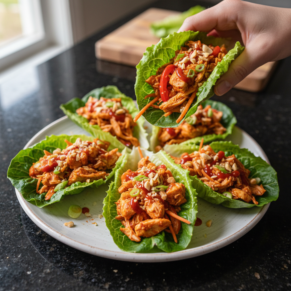 Spicy Chicken Lettuce Wraps
