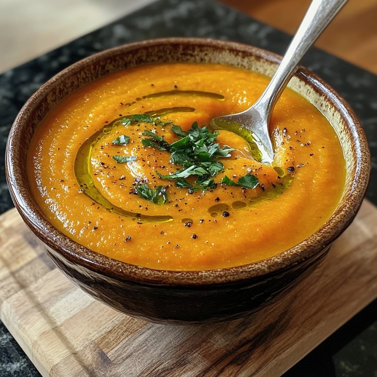 Healthy Vegan Roasted Carrot Soup