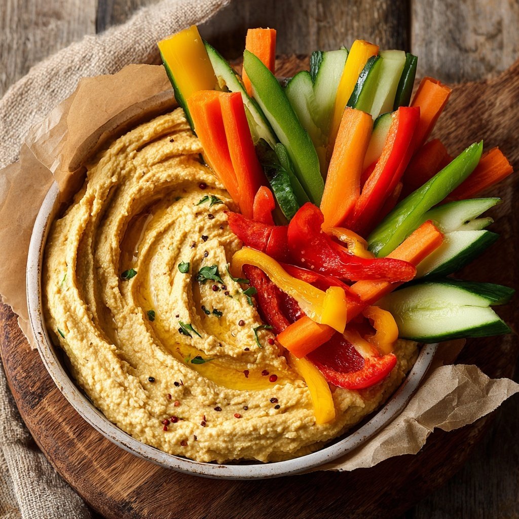 Hummus With Crunchy Veggies