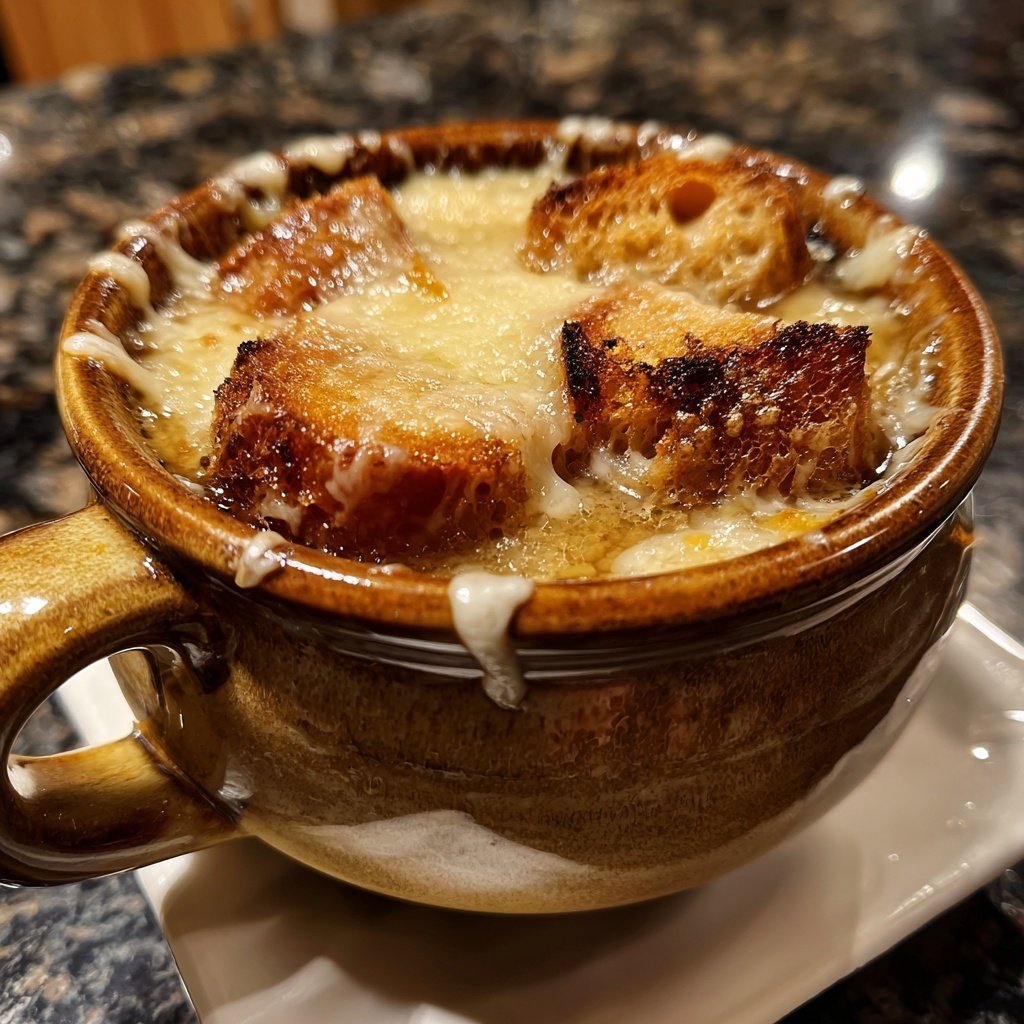 French Onion Soup Gruyere Croutons