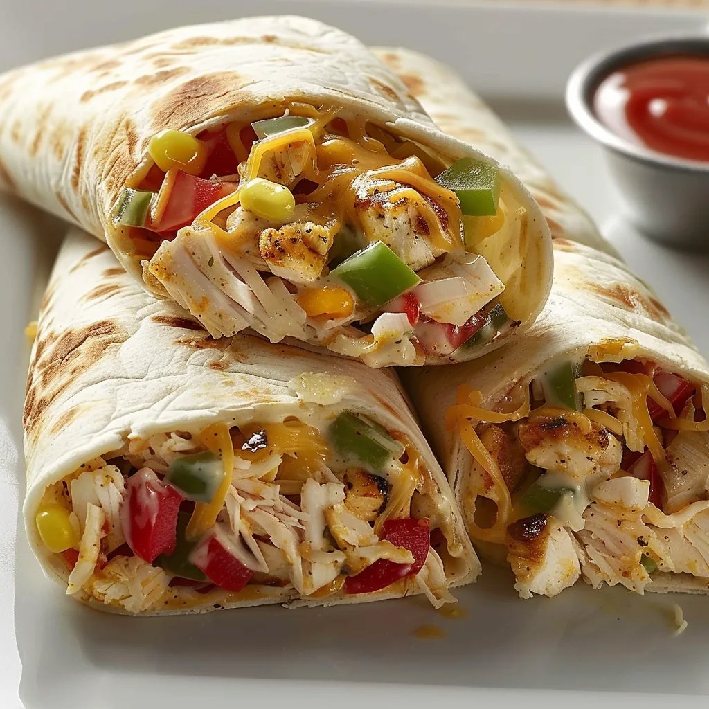 The Best Chicken Bell Pepper Ranch Burritos