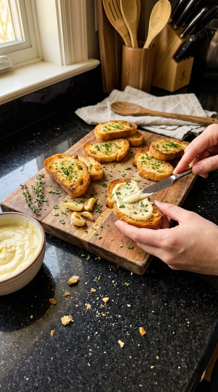 Roasted Garlic Aioli Crostini