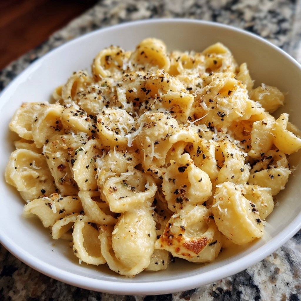 Creamy Garlicky Alfredo Ditalini Pasta