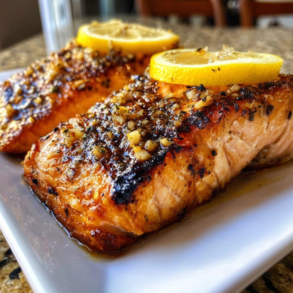 Grilled Lemon Garlic Salmon