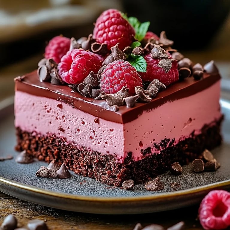 Indulgent Raspberry Chocolate Mousse Cake Delight