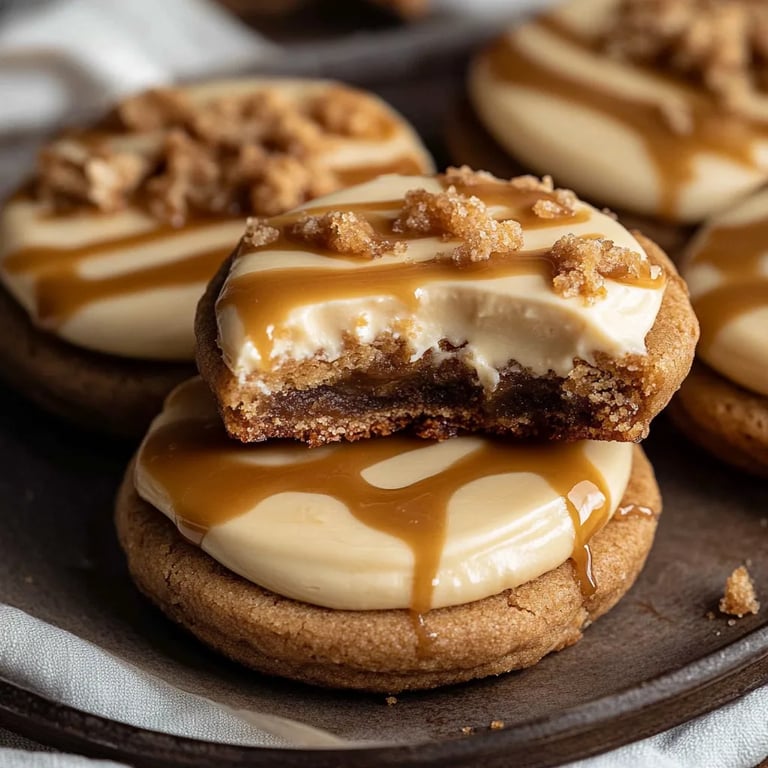 Crumbl Salted Caramel Cheesecake Cookies