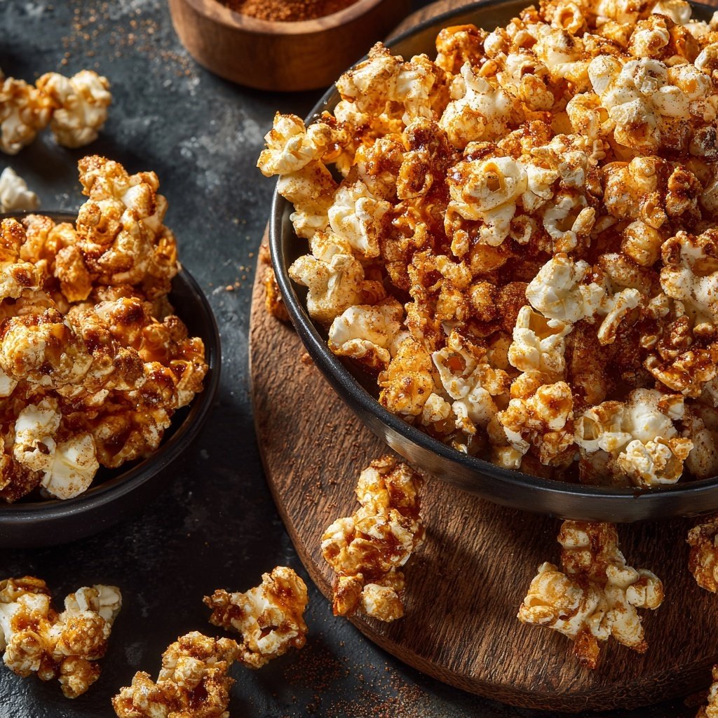 Spicy Caramel Popcorn with Cinnamon