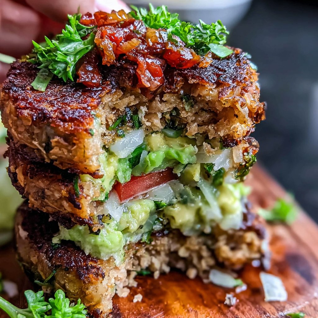 Chickpea Coriander Burger Stack