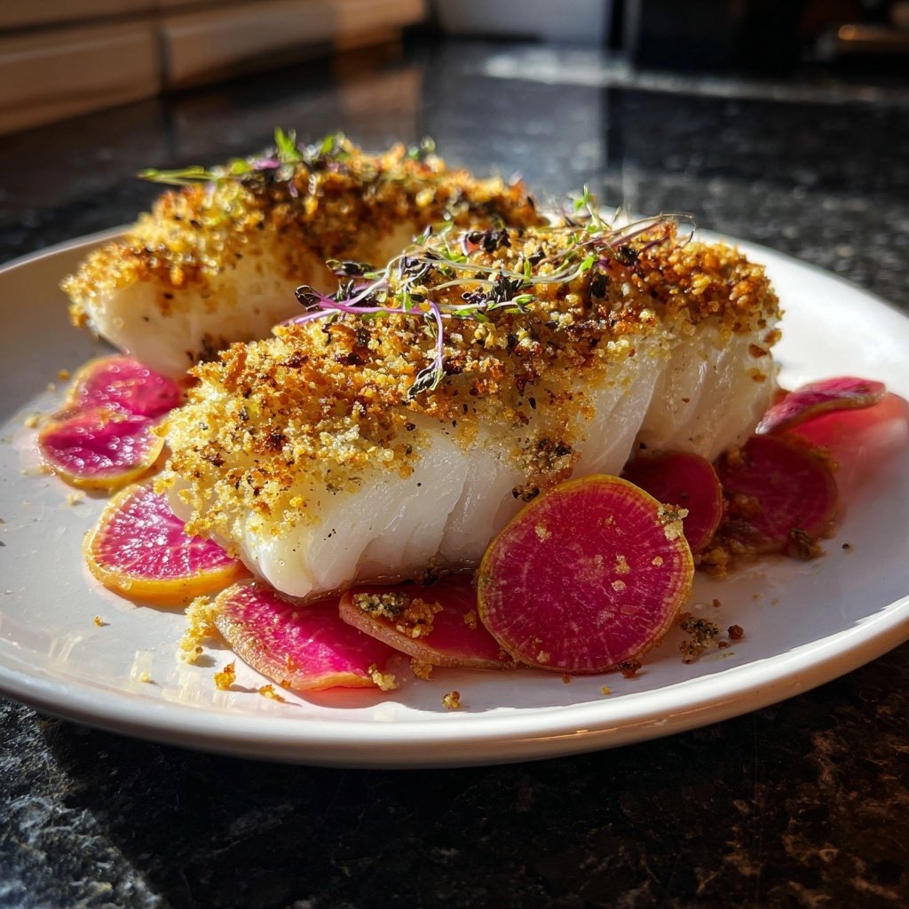 Hake Fillet with Golden Beet Radish