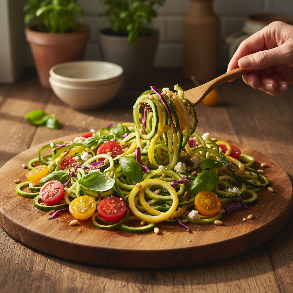 Vibrant Zoodle Salad with Tomatoes