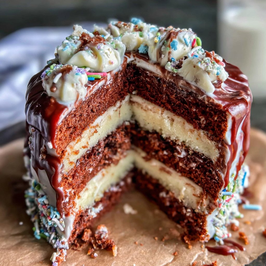 Layered Graduation Ribbon Cake