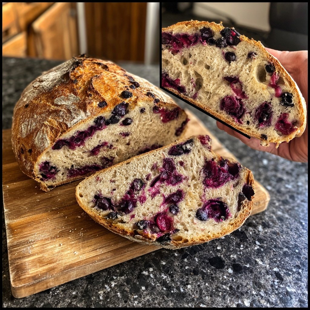 Berry Burst Blueberry Lemon Sourdough Bread
