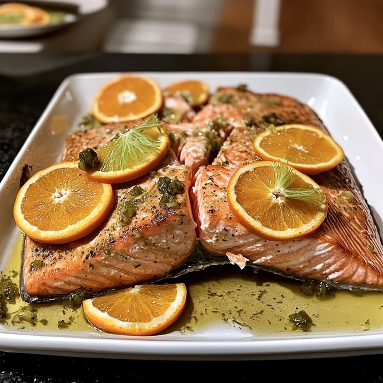Slow Roasted Salmon with Orange and Fennel