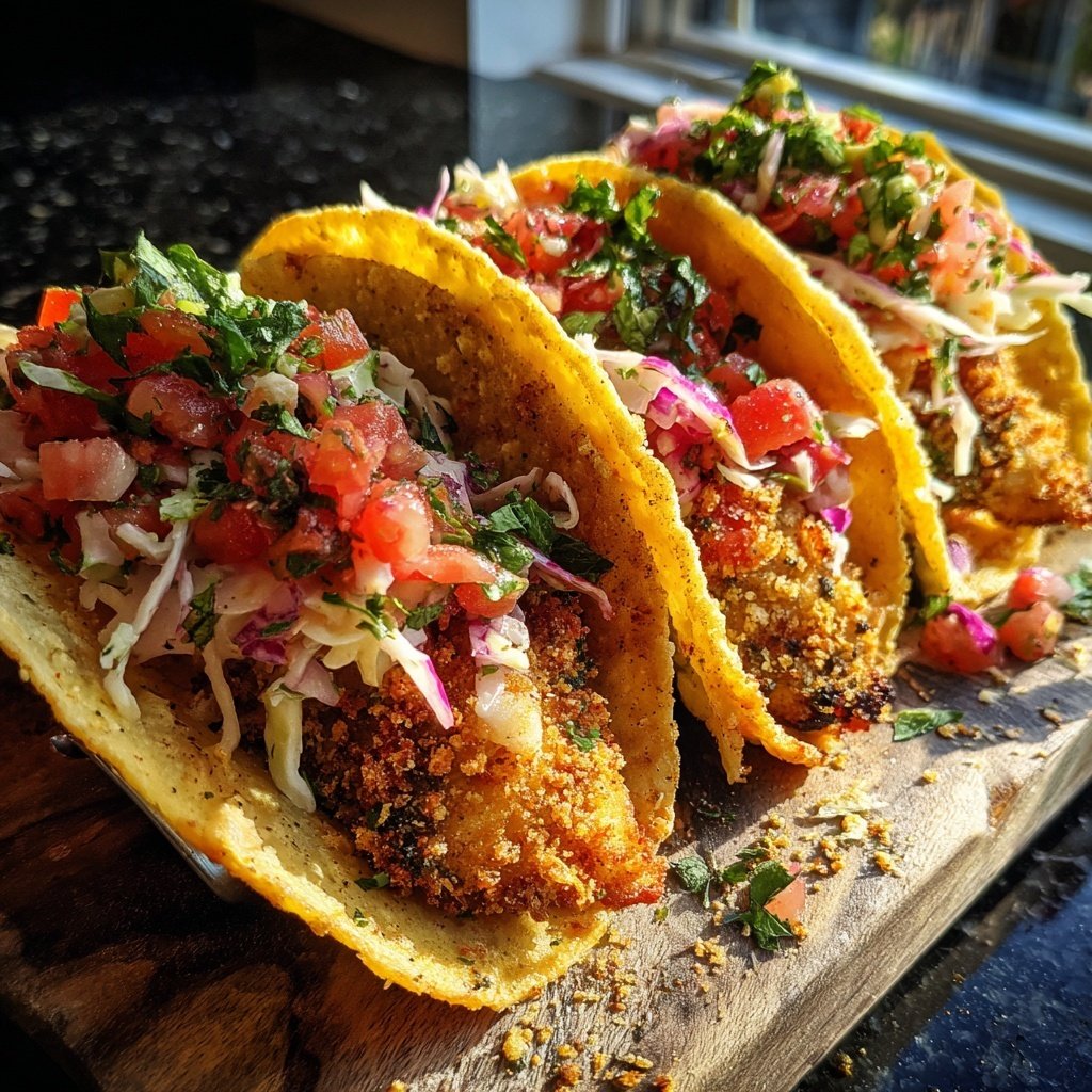 Crispy Baked Flounder Tacos