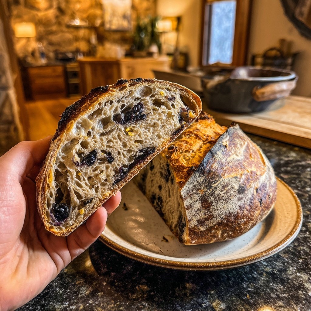 Lemon Blueberry Sourdough with Orange Peel